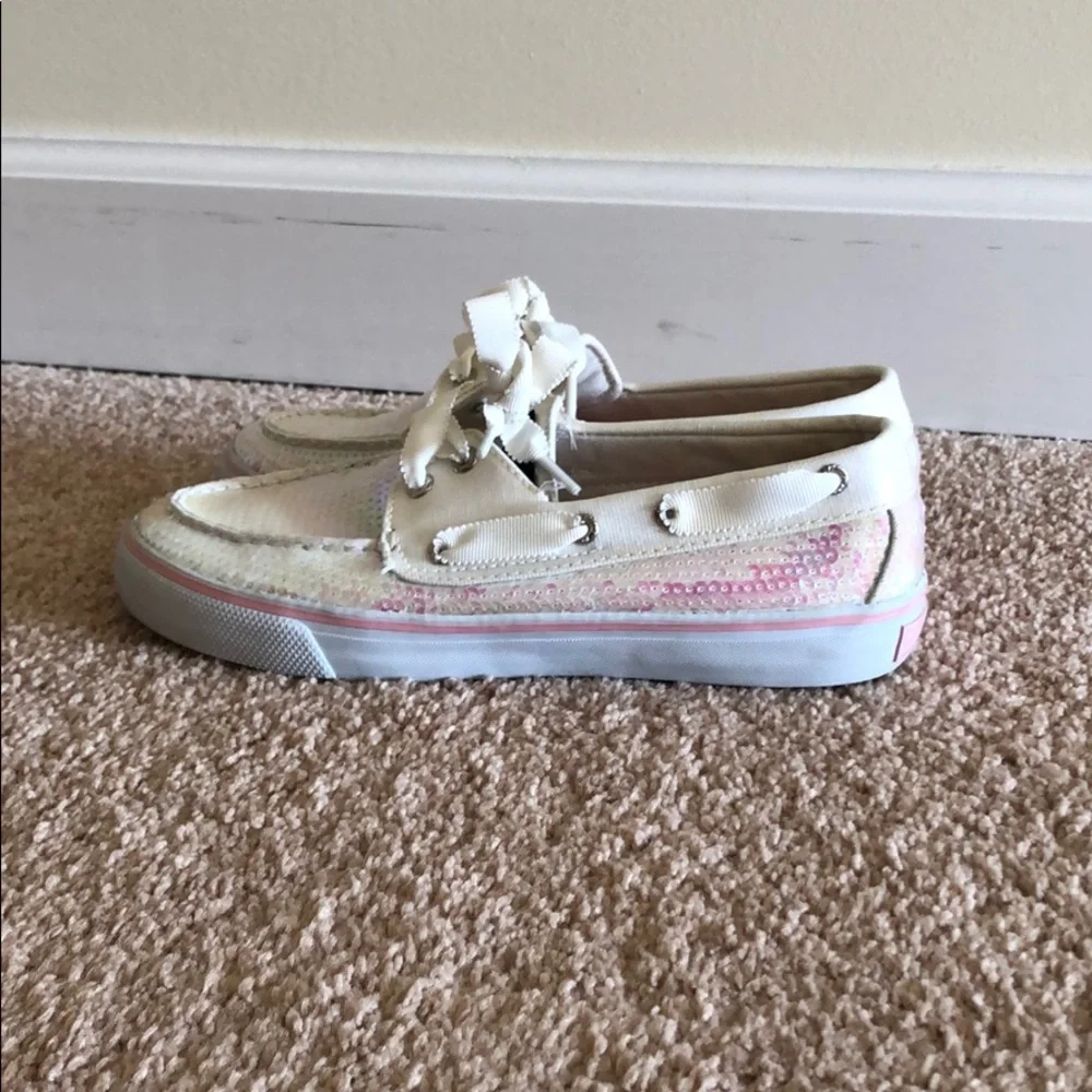 Sperry Top-Sider Bahama white sequin shoes - Picture 1 of 8